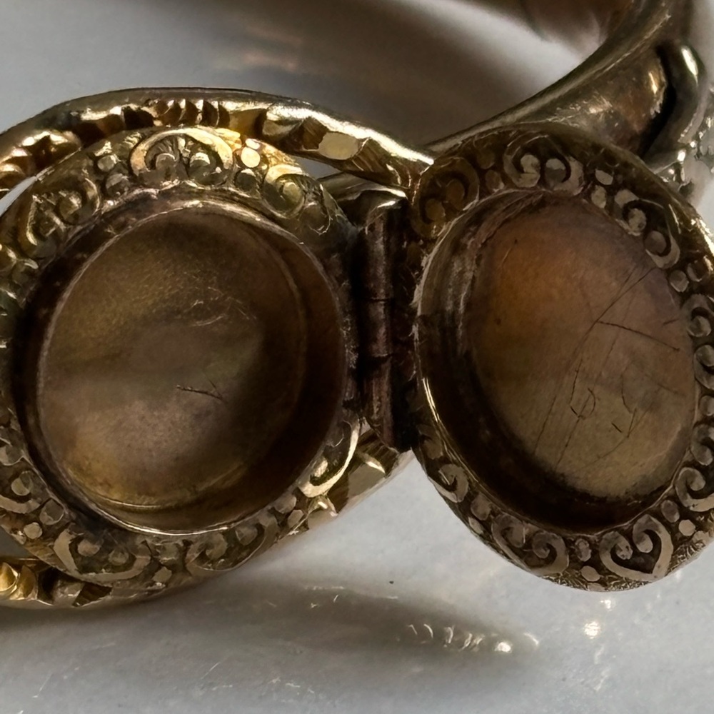 Unique Vintage Austin&Stones Gold filled- plated Hinged Bangle Bracelet  1907ss - Picture 4 of 14